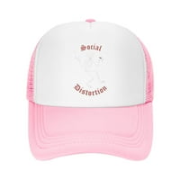 Печат с въздействие Социално изкривяване на Skelly Logo Hat - Мрежа задни капачки Розово