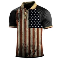 Мъже поло риза 3D цифров печат лапета цип ежедневно модно яке голф риза черно xxl