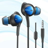 Wired Jack Durary Earphones Wearbuds W микрофон и контрол на силата на звука, дълбок бас прозрачен звук, изолиращ в слушалки за уши, съвместим с Vivo S, настроен от AKG