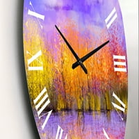 Art DesignArt 'Есенно оцветен горски трескоп I' Традиционен часовник на стенните. Широк в. Високо