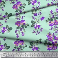 Soimoi Rayon Leves Leaves & Floral Artistic Decor Fabric Printed Yard Wide