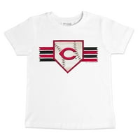 Младежта мъничка бяла бяла тениска на Cincinnati Reds Base Stripe