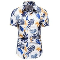Mafytytpr мъже ризи под $ големи и високи мъже ежедневни копчета плаж плаж, който не е позициониращ печат за къси ръкави с късо ръкав блуза блуза