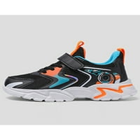 Lacyhop Boy's Running Shoe Comfort Атлетични обувки Спорт Маратонки Училищни модни обучители Анти-плъзгане дишащ черен оранжев 2y
