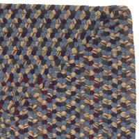 Колониални мелници 2 '5' Синьо и кафяво ръчно изработени обратими правоъгълни зони за хвърляне на килим