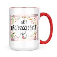 Neonblond Щастлив флорален граничен протозоолог Подарък за халба за любители на чай за кафе