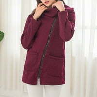 Шомпорт зимно палто за жени ежедневни якички с цип