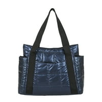 Pinfect модна карирана ватирана чист цвят чанта за рамо жени ежедневни найлонови чанти