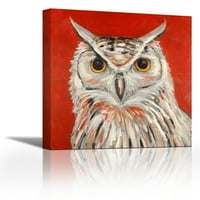 Цветна орел сова - Съвременна изящна изкуство Giclee on Canvas Gallery Wrap - стенен декор - Арт картина - Готов за окачване