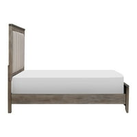 Преходен стил кралица размер на леглото тапицирана тъкан подплатена табла дъб фурнир дърва мебели за спалня