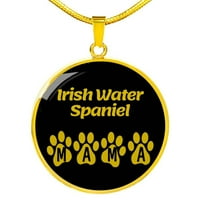 Ирландска водна шпаньола мама кръг Колие от неръждаема стомана или 18k злато 18-22 Любител на собственика на кучета