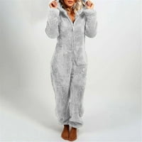 Дамски руно onesies пижама Jumpsuit топъл шерпа ромпери за сън