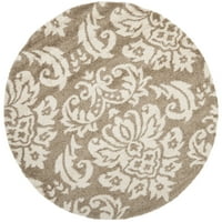 Hudson Shag Jackson Trellis Area Rug, слонова кост бежово, 7 '7' кръг