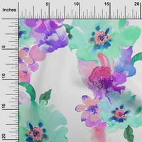 Oneoone Viscose Jersey Mint Green Fabric Flower Watercolor Sewing Craft Projects Fabric отпечатъци от двор