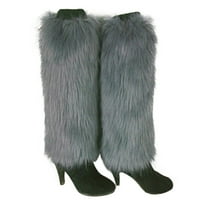 Temacd Winter Women Boot покрива пухкав твърд цвят Fau Fur Soft крака за крака