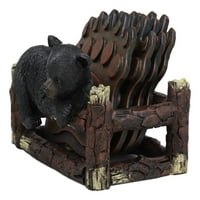 Ebros Rustic Black Bear Cub на дървесния клон комплект W Bear Paws 4.5 W