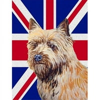 Cairn Terrier с английски Съюз Джак Британски флаг флаг градина размер размер