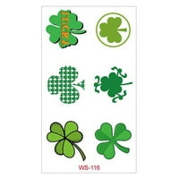 Ирландски ден деца възрастни зелени татуировки стикери St. Patrick's Day Cartoon Lecors Letters Pattern Body Stickers