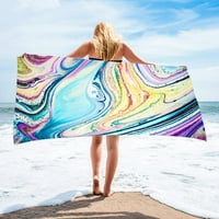Цветни отпечатъци големи плажни кърпи Бързо сух сърф Пончо микрофибър баня кърпа Пътуване шал плаж йога пикник фитнес мат жени подарък