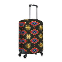 Полиестер еластичен багаж, винтидж аборигенски племе стил червен модел прахоустойчив куфар куфар протектор