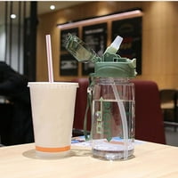 550ml прост времеви маркер фитнес преносима чаша вода кана със спортна вода за пиене на бутилка с вода зелено