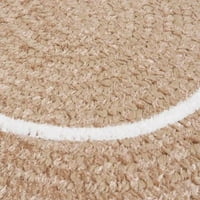 Колониални мелници Хейвън сплетен обратим овален килим Pale Banane 2 '3' Овален обратим, направен по поръчка 2 '3' акцент, на закрито бяло