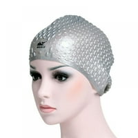 Плувна шапка за възрастни жени и мъже, мека удобна ергономична голяма водоустойчива силиконова шапка за плуване за къдрава къса средна дълга коса