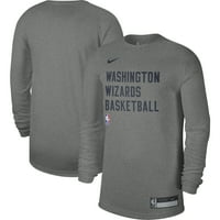 Unise Nike Heather Grey Washington Wizards Легенда на тениска с дълъг ръкав