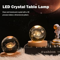 Кристална маса лампа USB 3d Луна Галактика Глобус Нощна светлина Деца Xmas Декор подарък C7E8