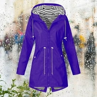 Meetotime Windbreaker Rain Jacket for Women, водоустойчив туризъм Пътуване Дъждовно яке есен зима на открито тренч палто