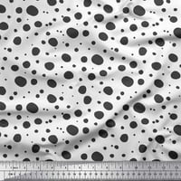 Soimoi Grey памучен поп Poplin тъкани Точки точки от печат от широк двор