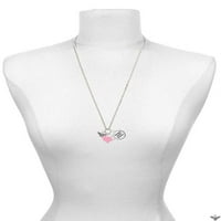 Delight Jewelry Silvertone Small 3 -D Bee - светло розово сърце медицинска сестра силна колие Zoe