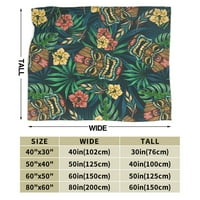Douzhe Ultra-Soft Micro Fleece Lightweight Flannel Bed Bendet, хавайски тропически тики маска печат уютни одеяла за топли хвърляния, 60 x50