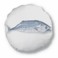 Океанска риба прясно синьо малка кръгла възглавница за украса за домашна декорация