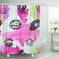 Акварелен червило за отпечатък за устни красота с модерен растер за вашия дизайн розов завеса за душ за баня
