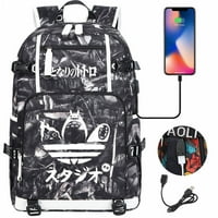 Bzdaisy 15 Backpack Laptop W USB зареждане, мулти -джоба за деца - Моят съсед Totoro Unise for Kids Teen