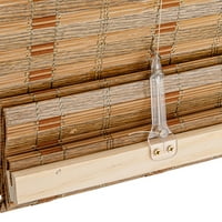 Колекционерски безжични бамбукови римски прозорци сляп слънчев нюанс, светло филтриране на римски нюанси с 8 валанс - карамел и кафяв бамбук