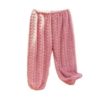 Beiwei дамски спални дрехи плътни цветове pj дъна еластична талия пижама панталони кадифено салон панта