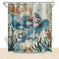 Красива русалка душ завеса медузи тъкани за баня завеси комплекти с куки морски океан животни декор за баня миещи се