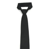 Маркиз мъжки черен солиден вратовръзка и ханки комплект Th900-blk