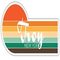 Troy New York Sticker Retro Vintage Sunset City 70S Естетичен дизайн