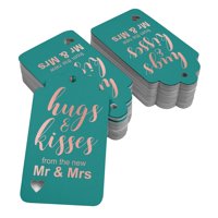 Inkdotpot прегръдки и целувки от новата сватбена бутилка Tag Real Rose Gold Foil Favor Hang Tags от 100