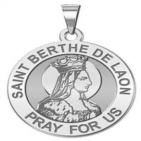 Сейнт Берте де Лаон Религиозен медал Размер на никел -блъскане на сребро