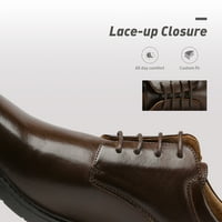Marc Men Classic Oxford Shoes Business Ressing Shoes For Men Дайте кожени обувки Downing- Тъмно кафяв размер 9