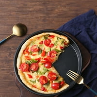 Trayknick Pizza Pan Heat-резистентна за почистване на въглеродна стомана Pizza Bake Crisper Pan за кухня
