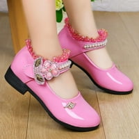 Плъзгачи момичета есенни деца обувки цвете единични обувки деца танцови обувки принцеви обувки кожени обувки момичета детски чехли горещо розово 34