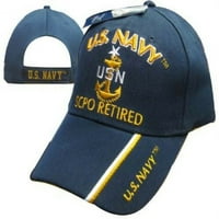 Сини американски флот SCPO SR главен дребен офицер пенсионирана шапка с шапка ветеран военни