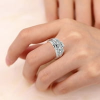 Модни дами диамантен комплект пръстен Европейски и американски популярни от неръждаема стомана пръстен двойка пръстен фестивал за рожден ден бижута бижута