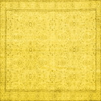 Ahgly Company Machine Pashable Indoor Rectangle Persian Yellow Traditional Area Cugs, 5 '7'