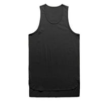 Puawkoer Tee Casual Blouse Tank Нередова способност без ръкави за спортна риза Мъжки мъжки блуза Мъжки мода 2XL черно